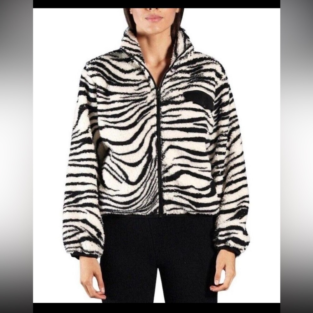 Revolve x plush apparel zebra print jacket